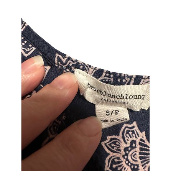 BeachLunchLounge Cover Up Dress Boho Print Blue and Pink Size Small - Picture 4 of 7